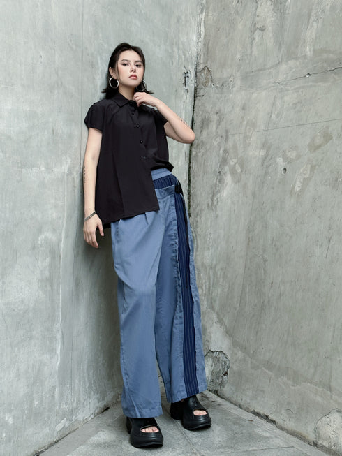 Stripe Panel Wide Pants